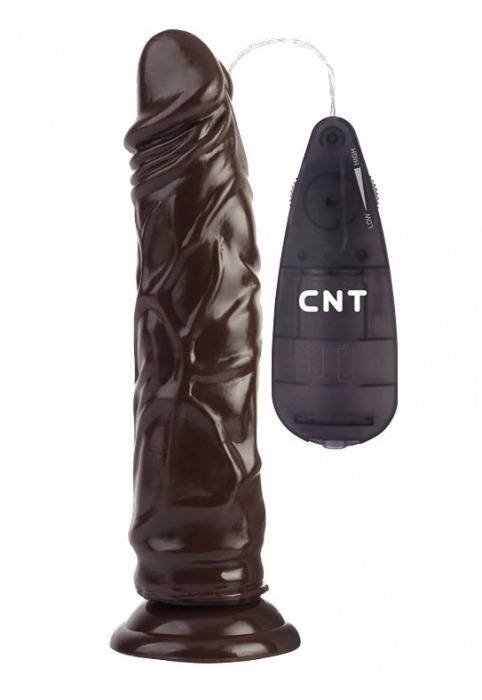 Коричневый вибратор-реалистик 8.4 Stud Realistic Dildo - 21,4 см. - CNT