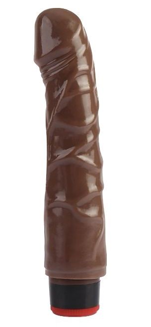 Коричневый вибратор-реалистик 8 Vibrating Dildo - 21 см. - CNT