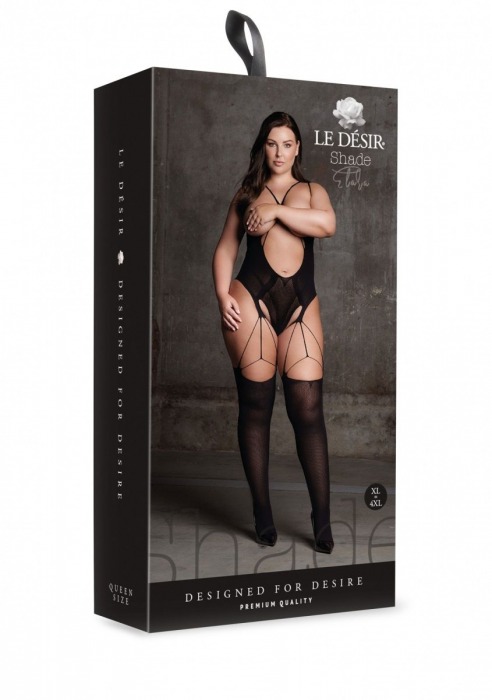 Эффектный боди-комбинезон Elara VII Bodystocking with Open Cups - Shots Media BV купить с доставкой