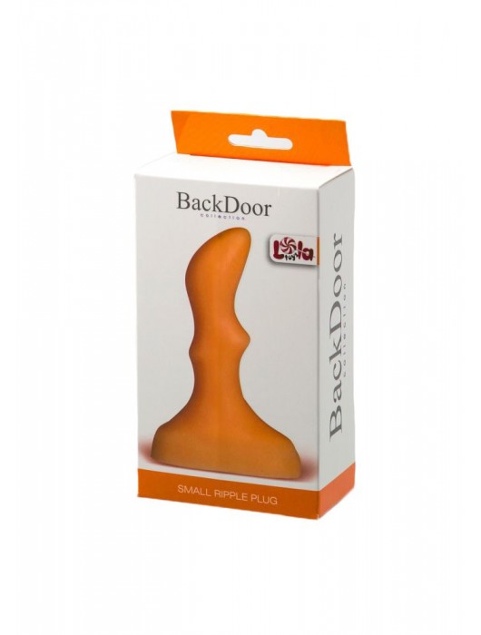 Оранжевый анальный стимулятор Small ripple plug flash - 10 см. - Lola Games