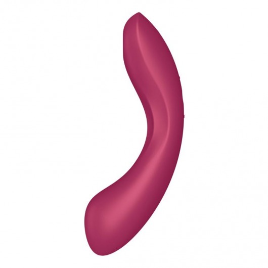 Малиновый вибромассажер с вакуумной стимуляцией Curvy Trinity 1 - Satisfyer