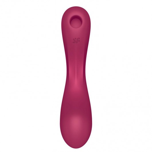 Малиновый вибромассажер с вакуумной стимуляцией Curvy Trinity 1 - Satisfyer