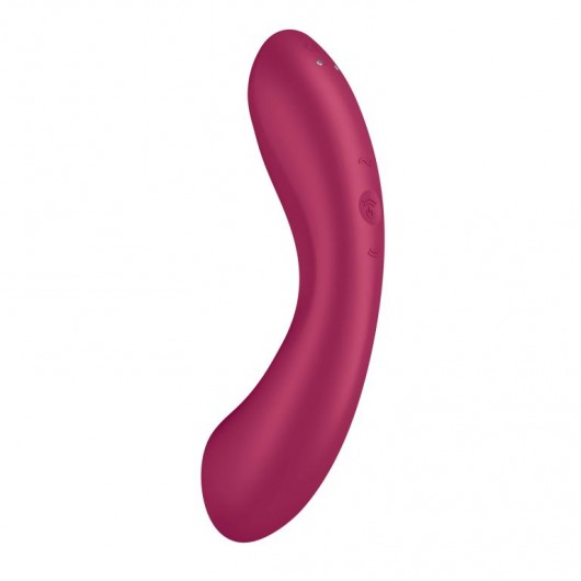 Малиновый вибромассажер с вакуумной стимуляцией Curvy Trinity 1 - Satisfyer