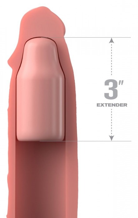 Телесная насадка-удлинитель 3 Inch Silicone Mega X-tension - 22,9 см. - Pipedream - в Новосибирске купить с доставкой