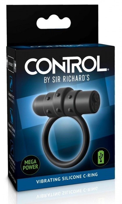 Черное перезаряжаемое эрекционное кольцо Vibrating Silicone C-Ring - Pipedream - в Новосибирске купить с доставкой