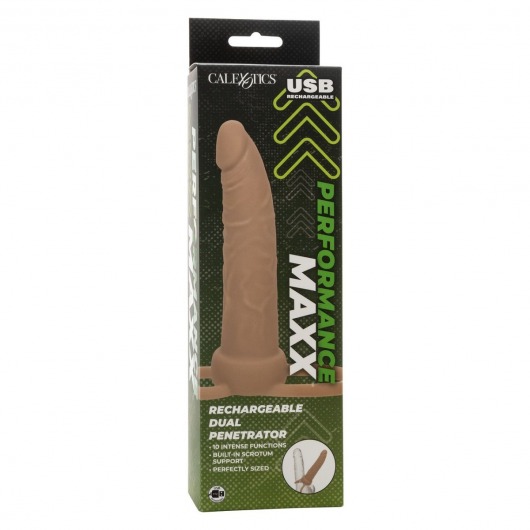 Телесная перезаряжаемая вибронасадка для двойного проникновения Rechargeable Dual Penetrator - California Exotic Novelties - купить с доставкой в Новосибирске