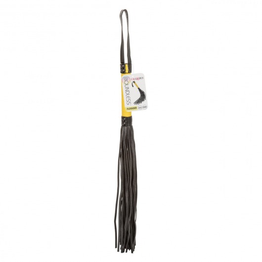 Черная плеть с желтой рукоятью Boundless Flogger - 69,25 см. - California Exotic Novelties - купить с доставкой в Новосибирске