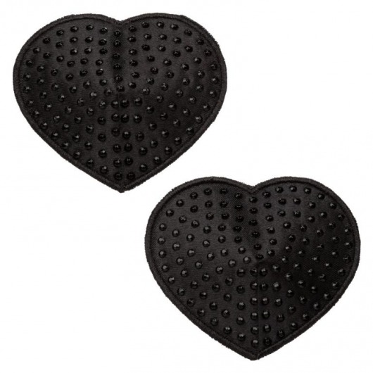 Черные пэстисы в форме сердечек Heart Pasties - California Exotic Novelties - купить с доставкой в Новосибирске