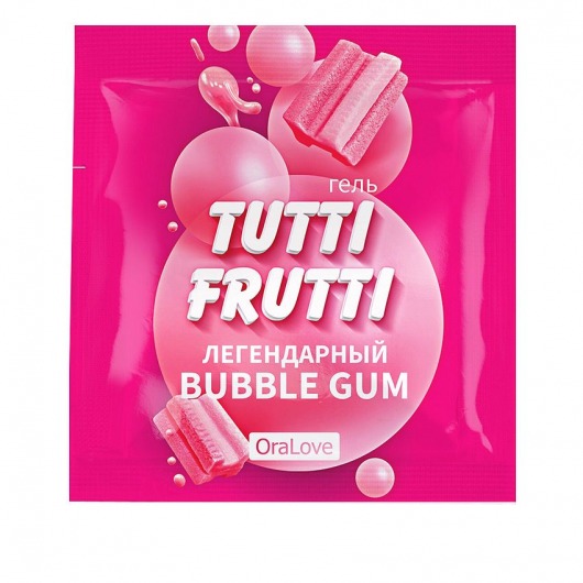 Пробник гель-смазки Tutti-frutti со вкусом бабл-гам - 4 гр. - Биоритм - купить с доставкой в Новосибирске