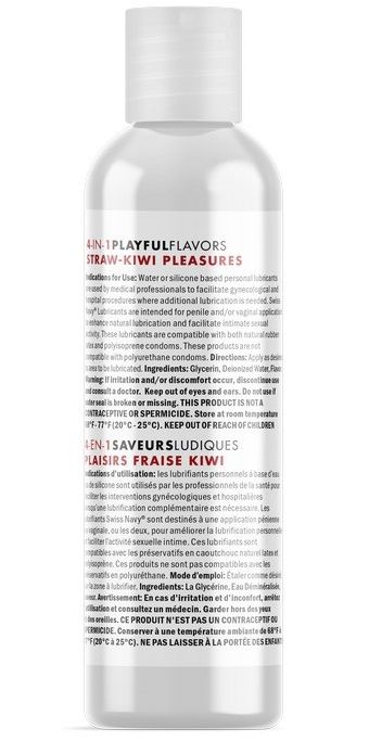 Массажный гель 4-в-1 Straw-Kiwi Pleasures с ароматом клубники и киви - 29,5 мл. - Swiss navy - купить с доставкой в Новосибирске