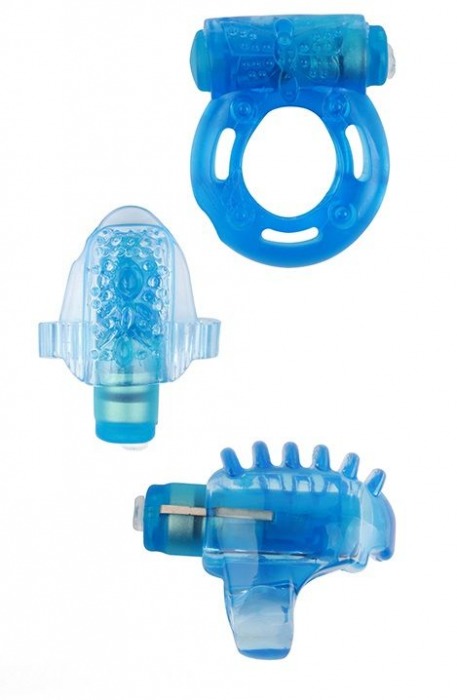 Набор из 3 синих эрекционных колец с вибрацией Teasers Ring Kit - Chisa - в Новосибирске купить с доставкой
