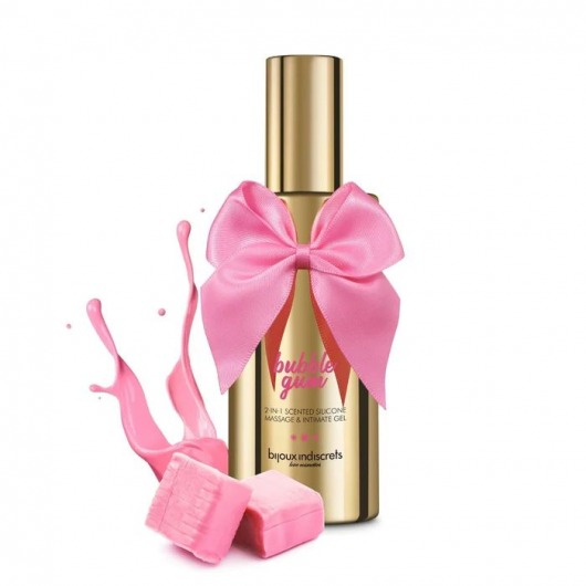 Гель с ароматом жвачки Bubblegum 2-in-1 Scented Silicone Massage And Intimate Gel - 100 мл. - Bijoux Indiscrets - купить с доставкой в Новосибирске