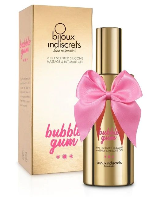 Гель с ароматом жвачки Bubblegum 2-in-1 Scented Silicone Massage And Intimate Gel - 100 мл. - Bijoux Indiscrets - купить с доставкой в Новосибирске