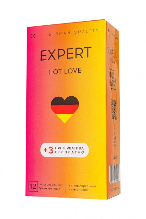 Презервативы EXPERT Hot Love с разогревающим эффектом - 12 шт.(+3 в подарок) - Expert - купить с доставкой в Новосибирске