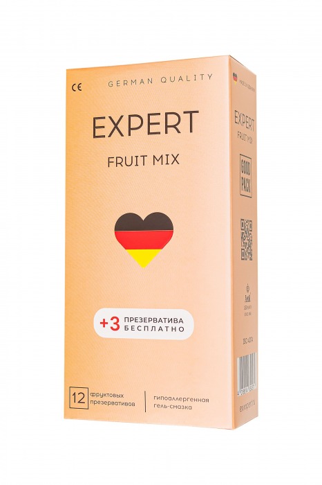 Ароматизированные презервативы EXPERT Fruit Mix - 12 шт.(+3 в подарок) - Expert - купить с доставкой в Новосибирске