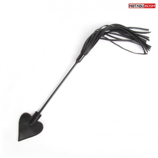 Черный двусторонний стек с наконечником-сердечком - 53 см. - Notabu - купить с доставкой в Новосибирске