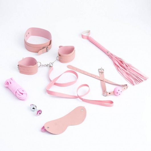 Эротический БДСМ-набор из 8 предметов в нежно-розовом цвете - Сима-Ленд - купить с доставкой в Новосибирске