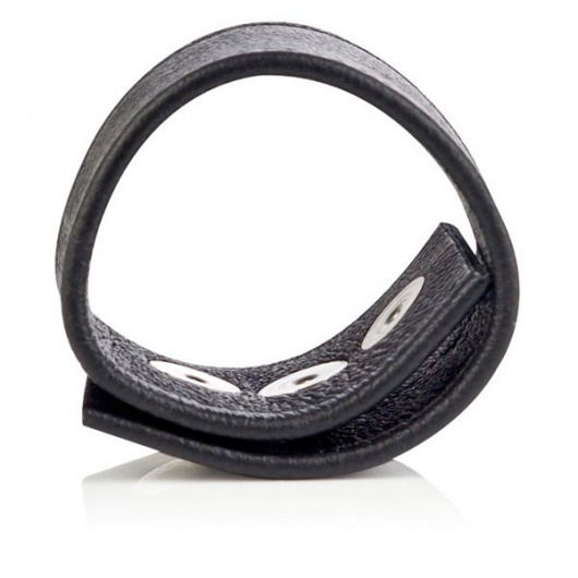 Кожаная утяжка для пениса Double Wide Leather Strap - California Exotic Novelties - в Новосибирске купить с доставкой