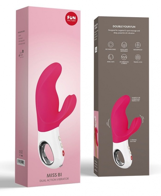 Розовый вибратор с двумя моторами MiSS Bi - 17 см. - Fun Factory