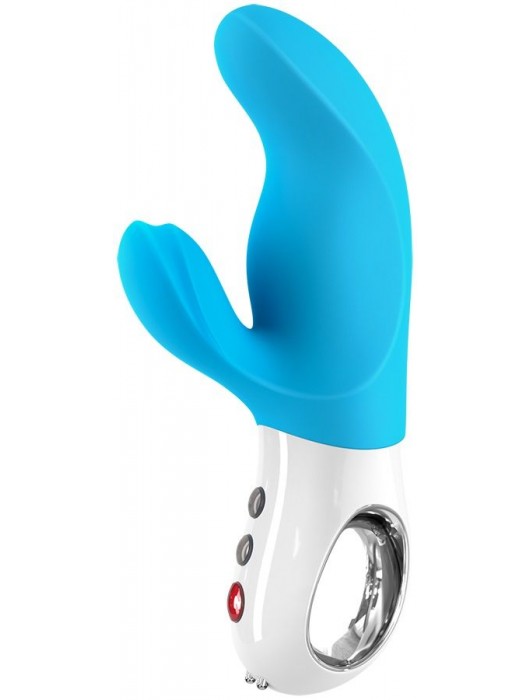 Голубой вибратор с двумя моторами MiSS Bi - 17 см. - Fun Factory
