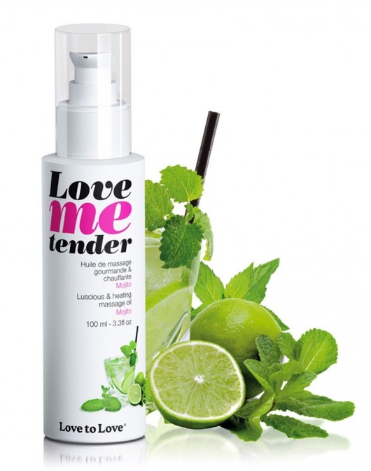 Съедобное согревающее массажное масло Love Me Tender Mojito с ароматом мохито - 100 мл. - Love to Love - купить с доставкой в Новосибирске