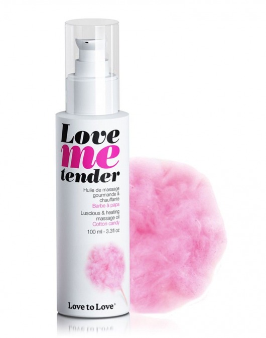 Съедобное согревающее массажное масло Love Me Tender Cotton Candy с ароматом сладкой ваты - 100 мл. - Love to Love - купить с доставкой в Новосибирске