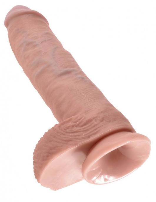 Большой фаллоимитатор с мошонкой 10  Cock with Balls на присоске - 25,4 см. - Pipedream