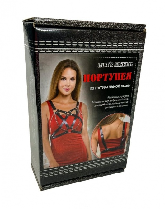 Портупея из натуральной кожи с цепочками - БДСМ Арсенал - купить с доставкой в Новосибирске