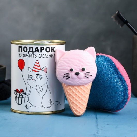 Набор в консервной банке «Подарок, который ты заслужил»: мыло и мочалка - Сима-Ленд - купить с доставкой в Новосибирске