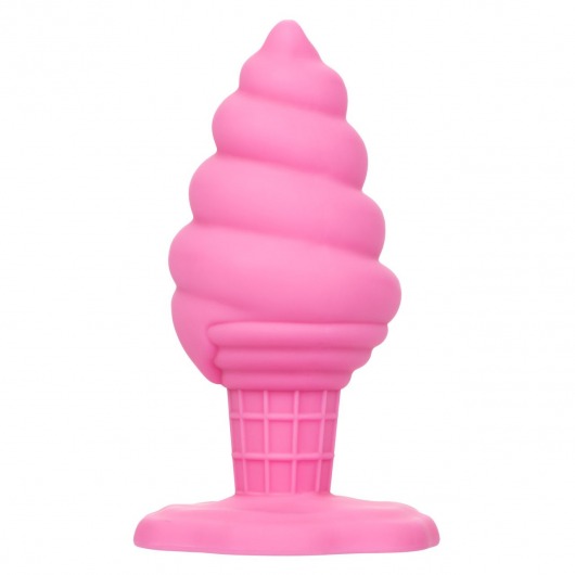 Розовая анальная пробка в виде мороженого Yum Bum Ice Cream Cone Butt Plug - 9,5 см. - California Exotic Novelties