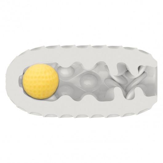 Двусторонний мастурбатор с желтым стимулирующим шариком Reversible Squishy Ball Stroker - California Exotic Novelties - в Новосибирске купить с доставкой