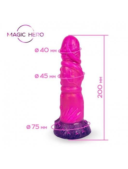 Розовый рельефный фантазийный фаллоимитатор - 20 см. - Bior toys - купить с доставкой в Новосибирске