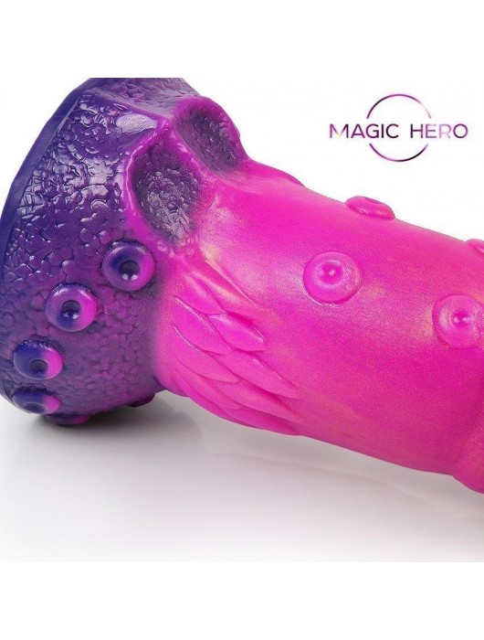 Розовый рельефный фантазийный фаллоимитатор - 20 см. - Bior toys - купить с доставкой в Новосибирске