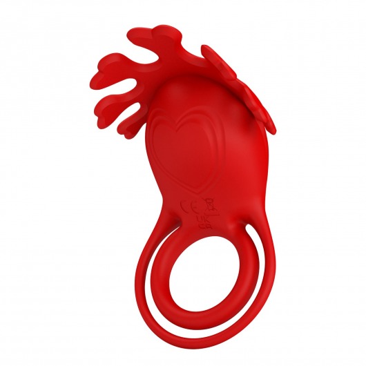 Красное эрекционное кольцо с вибрацией Ruben - Baile - в Новосибирске купить с доставкой