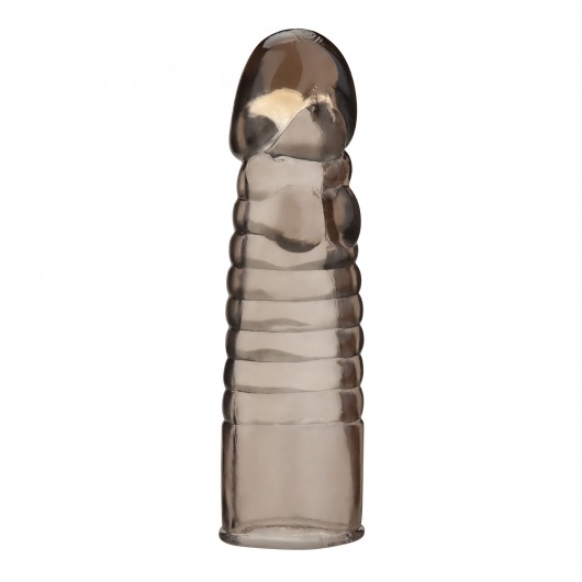 Дымчатая насадка-удлинитель Ribbed Realistic Penis Enhancing Sleeve Extension - 15,2 см. - BlueLine - в Новосибирске купить с доставкой