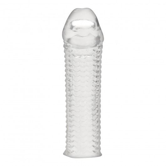 Текстурированная насадка на пенис Clear Textured Penis Enhancing Sleeve Extension - 16,5 см. - BlueLine - в Новосибирске купить с доставкой