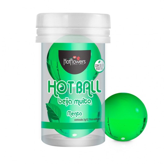 Лубрикант на масляной основе Hot Ball Beija Muito с ароматом мяты (2 шарика по 3 гр.) - HotFlowers - купить с доставкой в Новосибирске