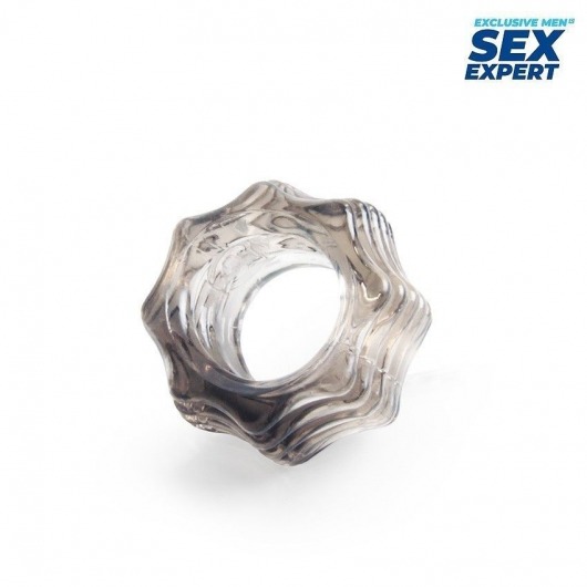 Дымчатое фигурное эрекционное кольцо - Sex Expert - в Новосибирске купить с доставкой