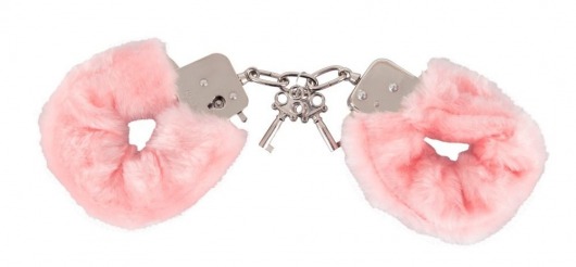 Розовые меховые наручники Love Cuffs Rose - Orion - купить с доставкой в Новосибирске