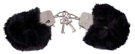 Черные меховые наручники Love Cuffs Black - Orion - купить с доставкой в Новосибирске