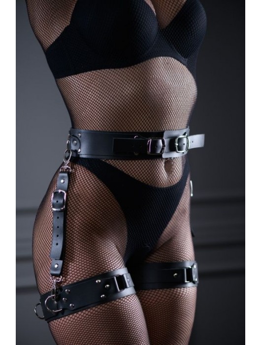 Черный кожаный пояс Sex Game - БДСМ Арсенал - купить с доставкой в Новосибирске