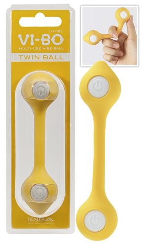 Жёлтый двусторонний вибратор VI-BO TWIN BALL - Tenga