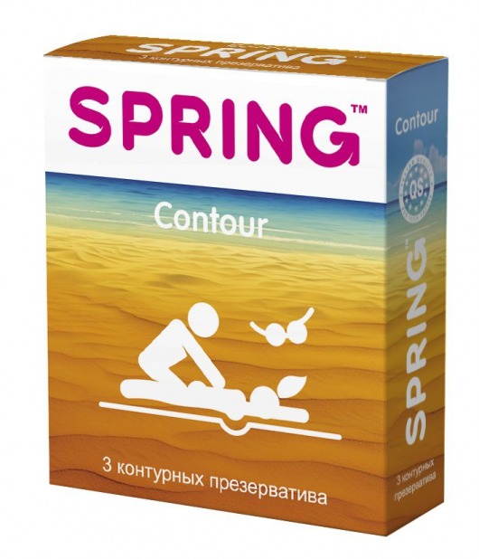Контурные презервативы SPRING CONTOUR - 3 шт. - SPRING - купить с доставкой в Новосибирске