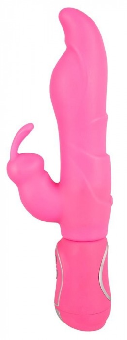 Вибратор с клиторальным стимулятором и функцией подкачки Pink Surprise - 25 см. - Orion