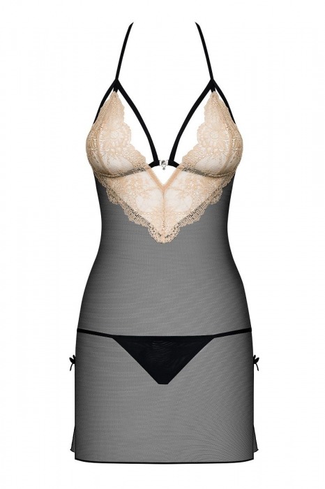 Нежная сорочка с полуоткрытой грудью Bisquitta - Obsessive купить с доставкой