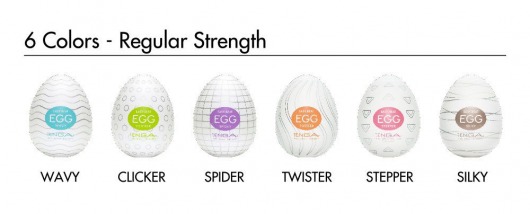 Набор из 6 мастурбаторов-яиц Tenga EGG Strong Sensations с различными рельефом - Tenga - в Новосибирске купить с доставкой