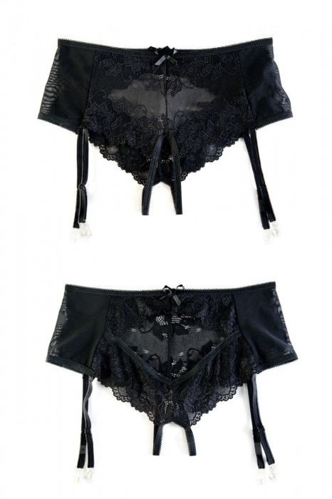 Трусики-пояс из эластичного кружева с пажами для чулок - Erolanta купить с доставкой