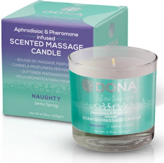 Массажная свеча DONA Naughty Sinful Spring - 135 гр. - System JO - купить с доставкой в Новосибирске