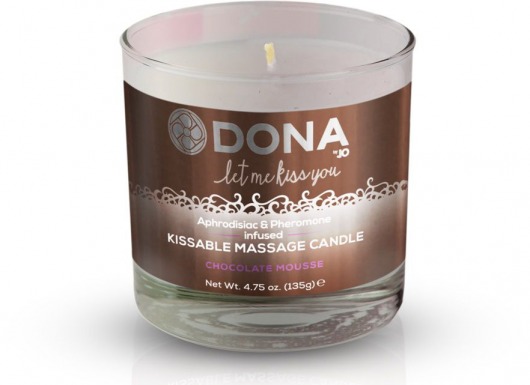 Массажная свеча DONA Chocolate Mousse с ароматом шоколадного мусса - 135 гр. - System JO - купить с доставкой в Новосибирске