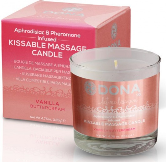 Массажная свеча DONA Vanilla Buttercream с ароматом ванильного крема - 135 гр. - System JO - купить с доставкой в Новосибирске